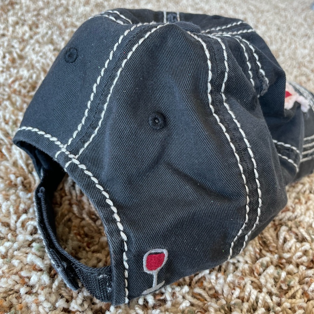 Wine Adjustable Distressed Hat - image 4